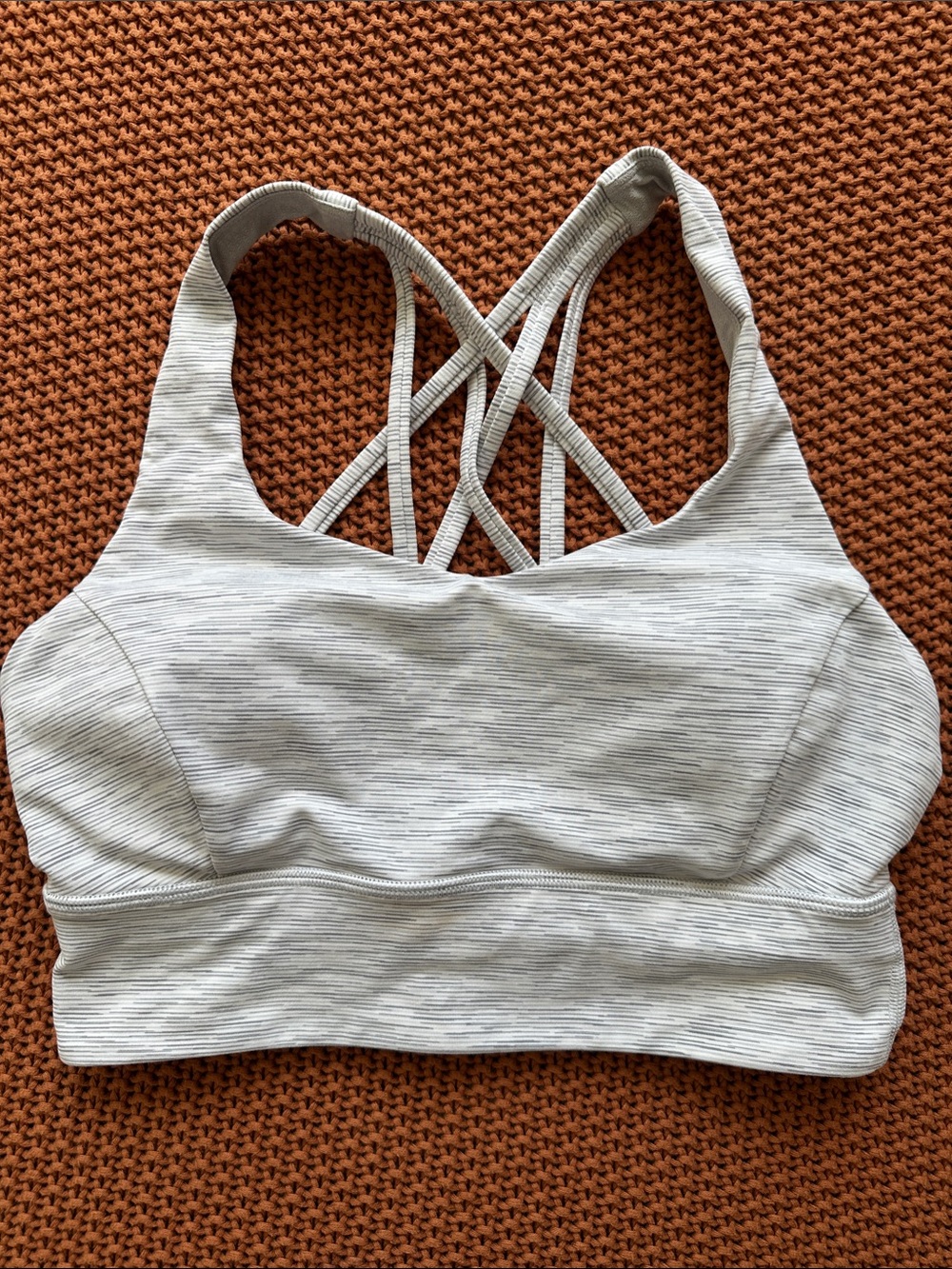 lululemon athletica Light Gray Strappy Sports Bra